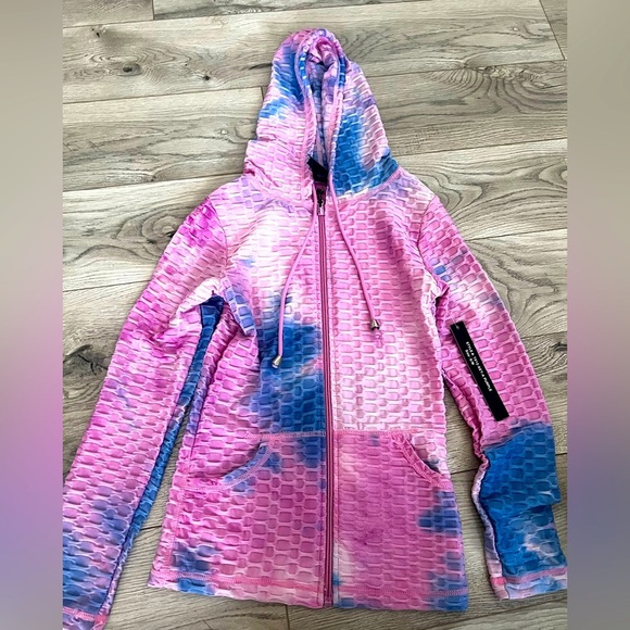 NWT new Mix Pink and Blue Tie-Dye Hoodie size S/M - Picture 1 of 7